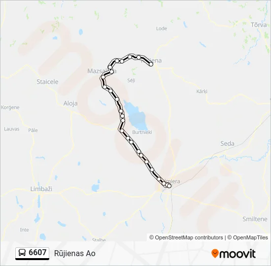 Автобус 6607: карта маршрута