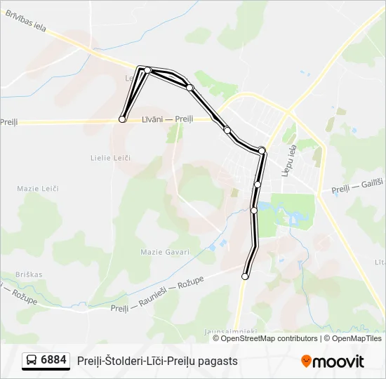 Автобус 6884: карта маршрута