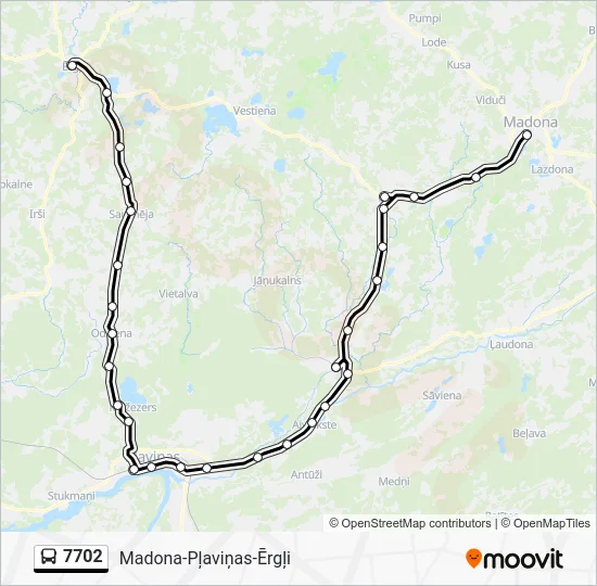 Автобус 7702: карта маршрута