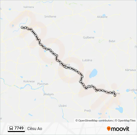 Автобус 7749: карта маршрута
