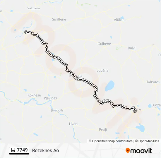 Автобус 7749: карта маршрута