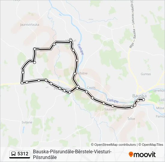 Автобус 5312: карта маршрута