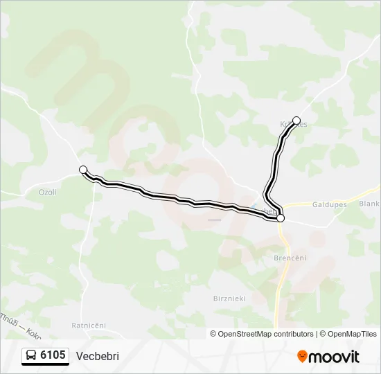 Автобус 6105: карта маршрута