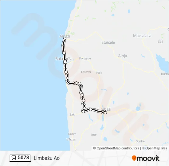 Автобус 5078: карта маршрута