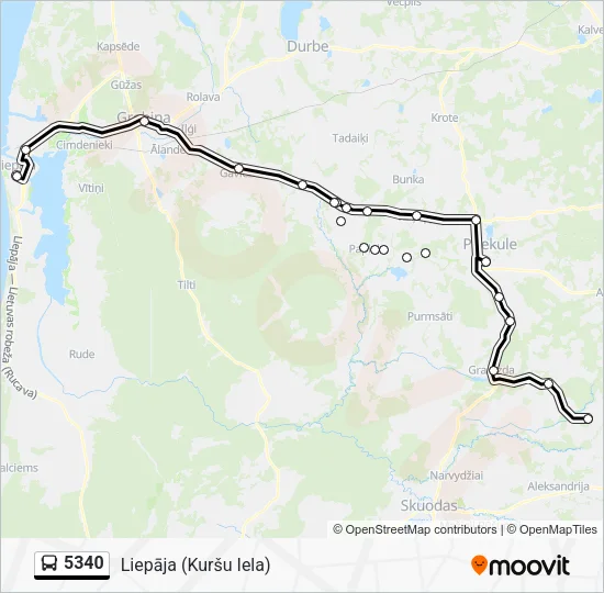 Автобус 5340: карта маршрута