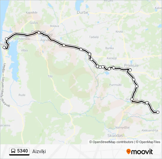 Автобус 5340: карта маршрута