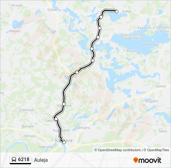 Автобус 6218: карта маршрута