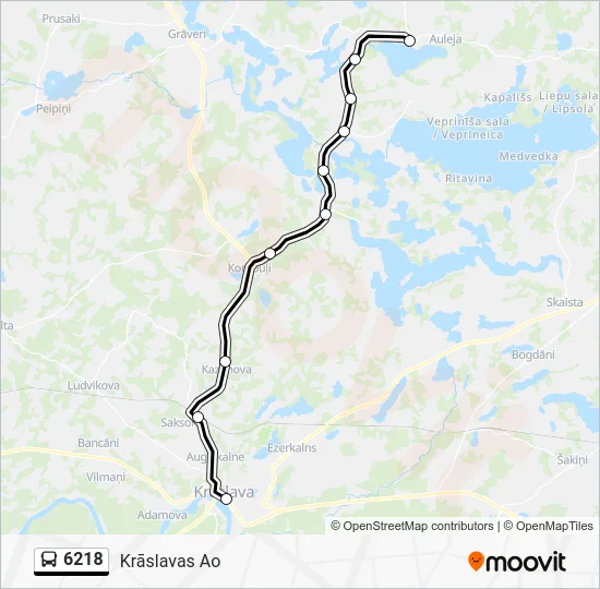 Автобус 6218: карта маршрута