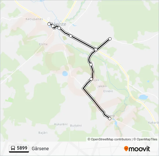 Автобус 5899: карта маршрута