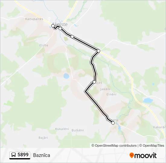 Автобус 5899: карта маршрута