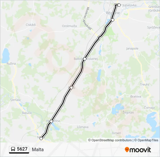 Автобус 5627: карта маршрута