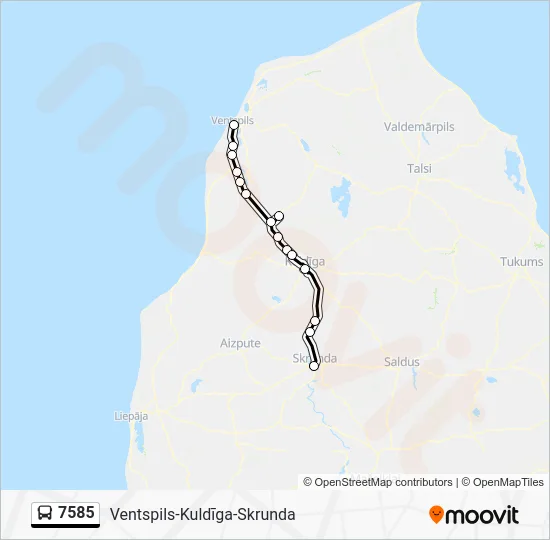 Автобус 7585: карта маршрута