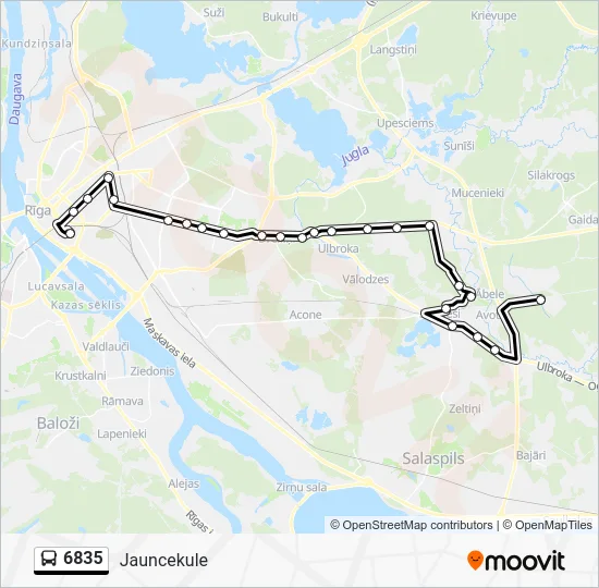 Автобус 6835: карта маршрута