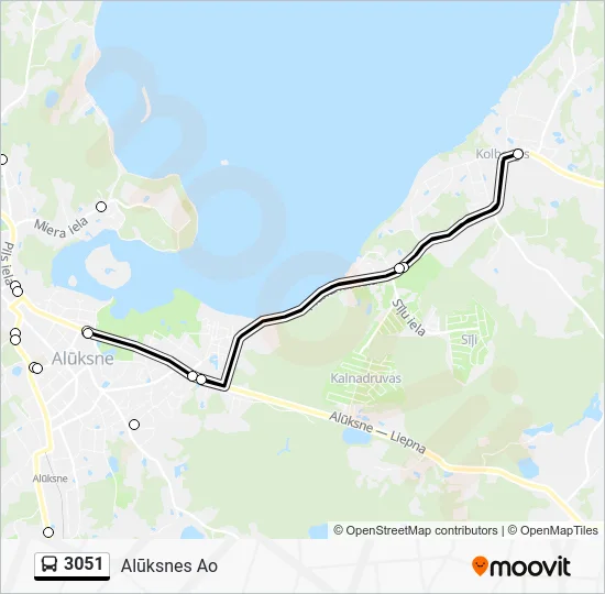 Автобус 3051: карта маршрута