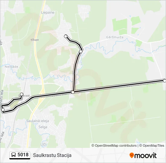 Автобус 5018: карта маршрута