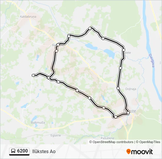 Автобус 6200: карта маршрута