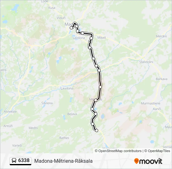 Автобус 6338: карта маршрута