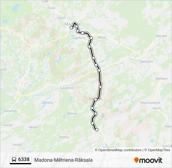 Автобус 6338: карта маршрута