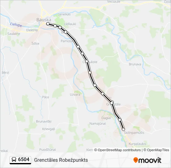 Автобус 6504: карта маршрута