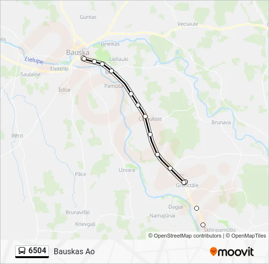 Автобус 6504: карта маршрута