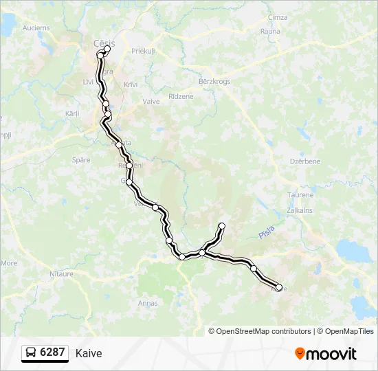 Автобус 6287: карта маршрута
