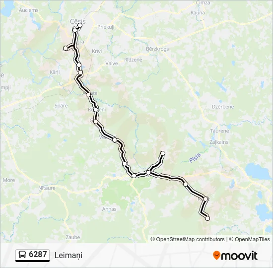 Автобус 6287: карта маршрута