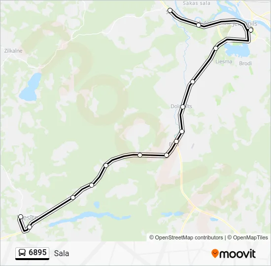 Автобус 6895: карта маршрута