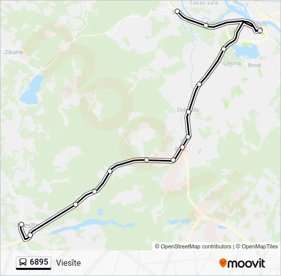 Автобус 6895: карта маршрута