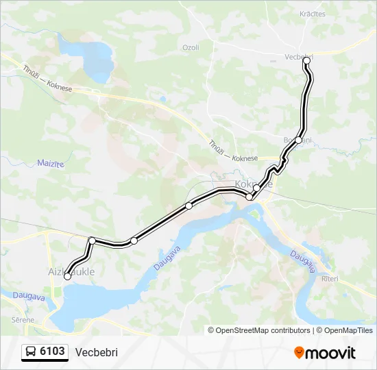 Автобус 6103: карта маршрута