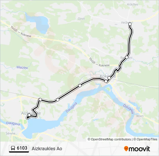 Автобус 6103: карта маршрута