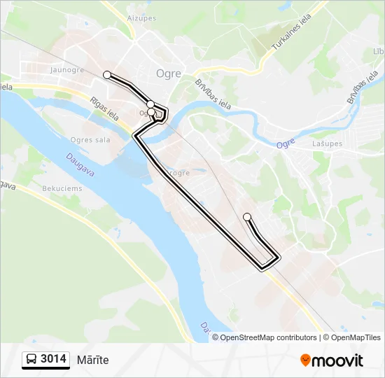 Автобус 3014: карта маршрута