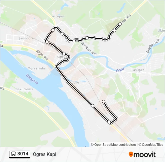 Автобус 3014: карта маршрута