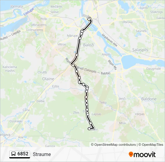 Автобус 6852: карта маршрута