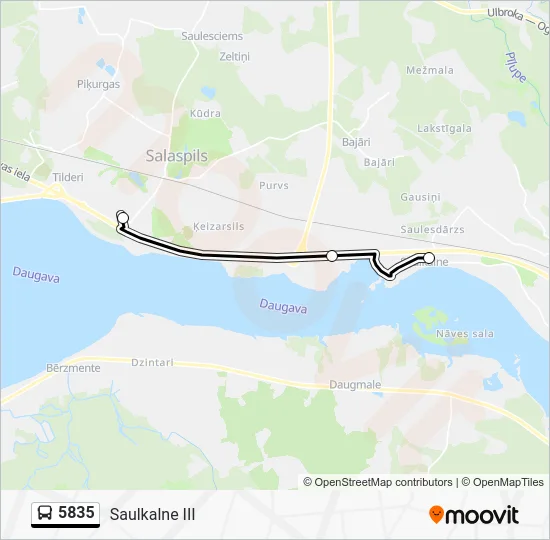 Автобус 5835: карта маршрута