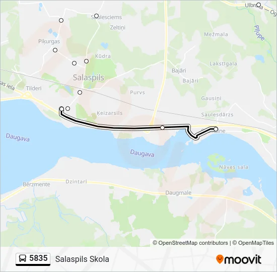 Автобус 5835: карта маршрута