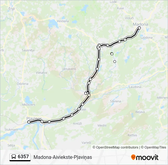 Автобус 6357: карта маршрута