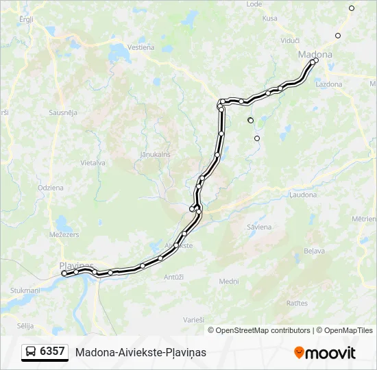 Автобус 6357: карта маршрута