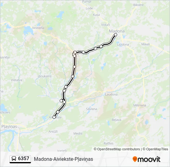Автобус 6357: карта маршрута