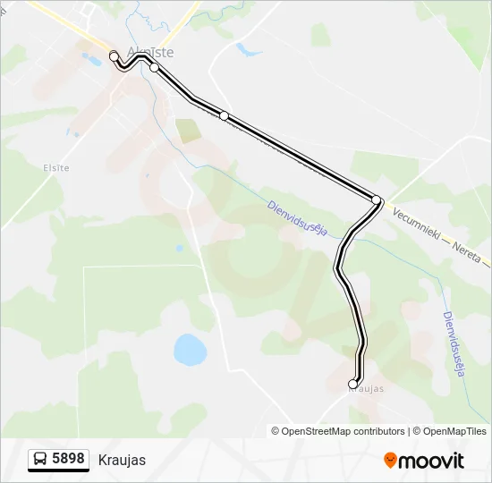 Автобус 5898: карта маршрута