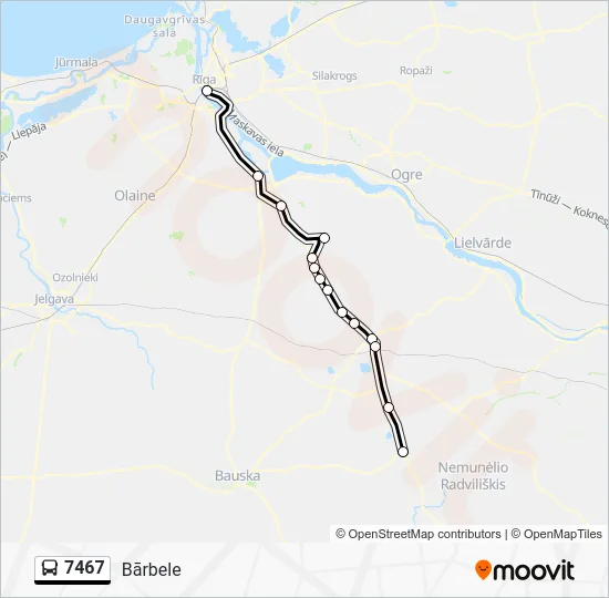 Автобус 7467: карта маршрута