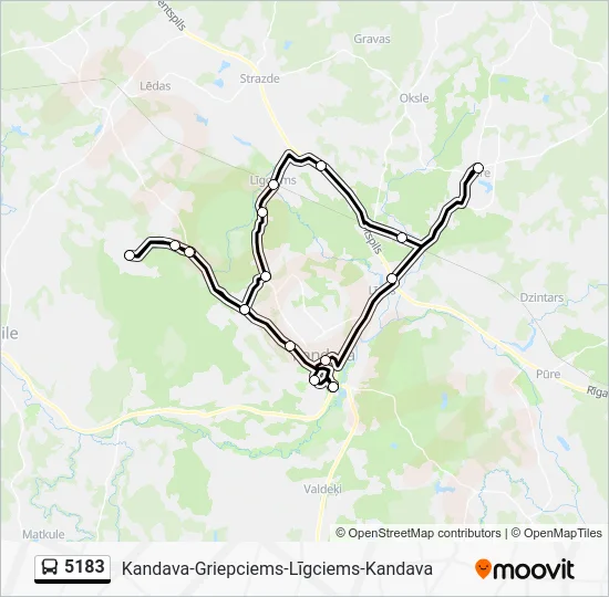 Автобус 5183: карта маршрута