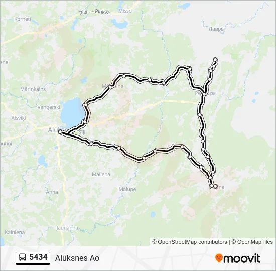 Автобус 5434: карта маршрута