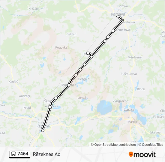 Автобус 7464: карта маршрута