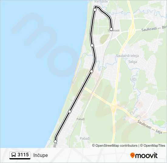 Автобус 3115: карта маршрута