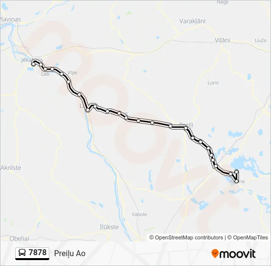 Автобус 7878: карта маршрута