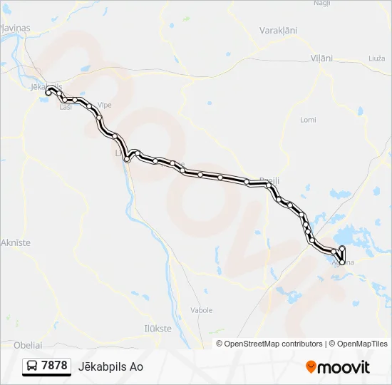 Автобус 7878: карта маршрута