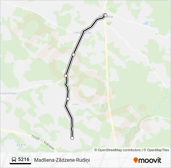 Автобус 5216: карта маршрута