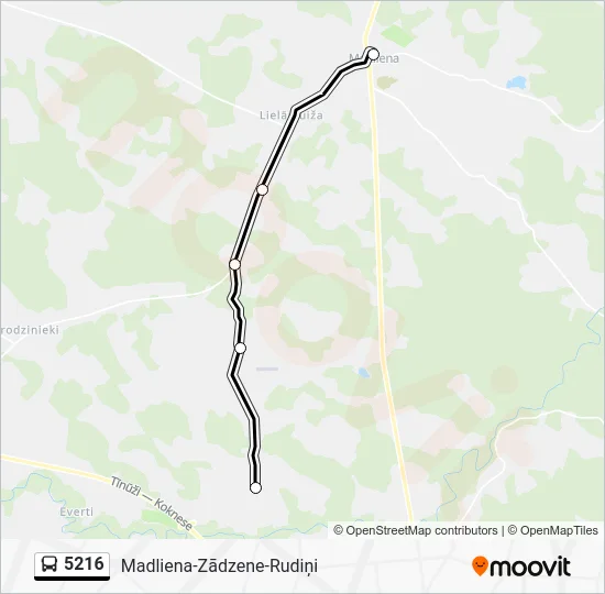 Автобус 5216: карта маршрута