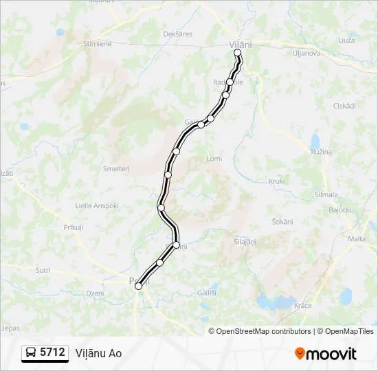 Автобус 5712: карта маршрута