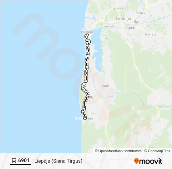 Автобус 6901: карта маршрута